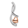 14K Two-tone Gold Diamond Heart Chain Slide Pendant