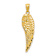 14k Yellow Gold Polished and Textured Angel Wing Pendant