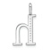 14K White Gold Diamond Lower Case Letter H Initial Pendant