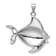 Rhodium Over Sterling Silver Lab Created Blue Opal Fish Pendant