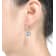 CZ Halo Square Drop Earrings In Sterling Silver