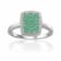 Emerald and Moissanite Sterling Silver Rectangle Cluster Ring