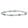 Rhodium Over 10k White Gold Fancy Diamond and Blue Topaz Bracelet