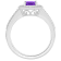 8x6mm Oval Amethyst 1/5 ctw Diamond Rhodium Over Sterling Silver Halo Ring
