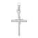 Rhodium Over 14K White Gold 0.01ct. Diamond Polished Budded Cross Pendant