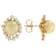 Golden South Sea Shell Pearl And CZ Earrings In 18K Gold Over Sterling
Silver 10mm
