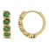10K Yellow Gold Emerald Hoop Earrings .5ctw