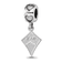 Rhodium Over Sterling Silver LogoArt Kappa Alpha Theta Kite Heart Bead
