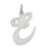 Rhodium Over Sterling Silver Fancy Script Letter E Initial Charm
