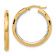 14k Yellow Gold and Rhodium Over 14k Yellow Gold Polished and
Diamond-Cut 1 1/16" Hoop Earrings