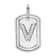 Rhodium Over 14k White Gold Diamond Initial V Dog Tag Charm