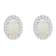 6x4mm Oval Opal 1/6 ctw Diamond Rhodium Over Sterling Silver Halo Stud Earrings
