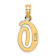 14k Yellow Gold Script Letter O Initial Pendant