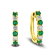 1.15ctw Emerald and Diamond Hoop Earrings in 14k Yellow Gold