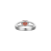 Red And White Cubic Zirconia Platinum Over Sterling Silver Ring 2.41ctw