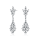 CZ Cluster Drop Earrings In Sterling Silver