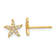 14K Yellow Gold Childrens Cubic Zirconia Starfish Post Earrings