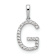 Rhodium Over 14k White Gold Diamond Letter G Initial Pendant