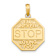 14k Yellow Gold Polished and Textured I'LL NEVER STOP LOVING YOU Stop
sign Pendant