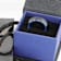 RIGEL Flat Beveled Edges Black Tungsten Ring with Brushed Center and
Vibrant Blue Ceramic Inside 8mm