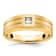 10K Yellow Gold Men's Polished and Satin Diamond Ring 0.16ct