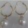 14KY Detachable Hoop Earrings 10-11mm Cultured Pearl
