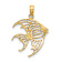 14k Yellow Gold Textured Cut-Out Angelfish Charm
