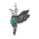Rhodium Over Sterling Silver Oxidized Turquoise and Cubic Zirconia
Hummingbird Pendant