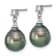 Rhodium Over Sterling Silver Polished Necklace and Earring Set with
Tahitian Pearls and CZ.