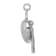 Rhodium Over Sterling Silver Cubic Zirconia Heart Lock and Key Pendant