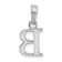 Sterling Silver Polished Block Initial -B- Pendant