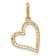 14K Two-tone Gold Polished Cubic Zirconia Open Heart Pendant