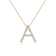 Lab-Grown Diamond Initial A Necklace In 14K Gold Over Sterling Silver 0.50ctw
