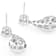 Statement Teardrop CZ Drop Earrings In Sterling Silver