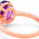 11x9mm Oval Amethyst and White CZ 18K Rose Gold Over Sterling Silver
Ring, 3.11ctw