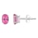 6x4mm Oval Pink Topaz 14k White Gold Stud Earrings