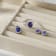 Blue And White Cubic Zirconia Platinum Over Sterling Silver Jewelry Set 10.02ctw