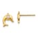 14k Yellow Gold Children's Cubic Zirconia Dolphin Stud Earrings