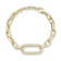 Sterling Statements 14K Yellow Gold Over Sterling Silver Pave Oval Link Bracelet