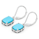 Turquoise Drop Earrings In Sterling Silver 9x7mm