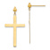 14k Yellow Gold Cross Dangle Earrings