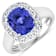 3.41ctw Violet Tanzanite and Diamond 14K White Gold Halo Ring