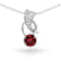 Natural Red Garnet Sterling Silver Round Shape Pendant with Chain