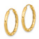 14k Yellow Gold Polished and Textured 3/4" Faceted Hoop Earrings