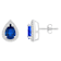 7x5mm Pear Shape Created Sapphire And Created White Sapphire 10k White
Gold Halo Stud Earrings