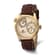 Charles Hubert Men's Stainless Steel Gold Dial Dual Time Watch