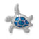 Rhodium Over Sterling Silver Enameled Swimming Turtle Chain Slide Pendant