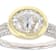 Bezel Set Two-Tone Moissanite Ring In Sterling Silver With 14K Gold Over
Silver Accent