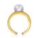 Pear Shape Freshwater Pearl Open Cuff Ring In 14K Gold Over Sterling Silver