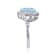 Blue and White Topaz Sterling Silver Halo Ring, 2.94ctw